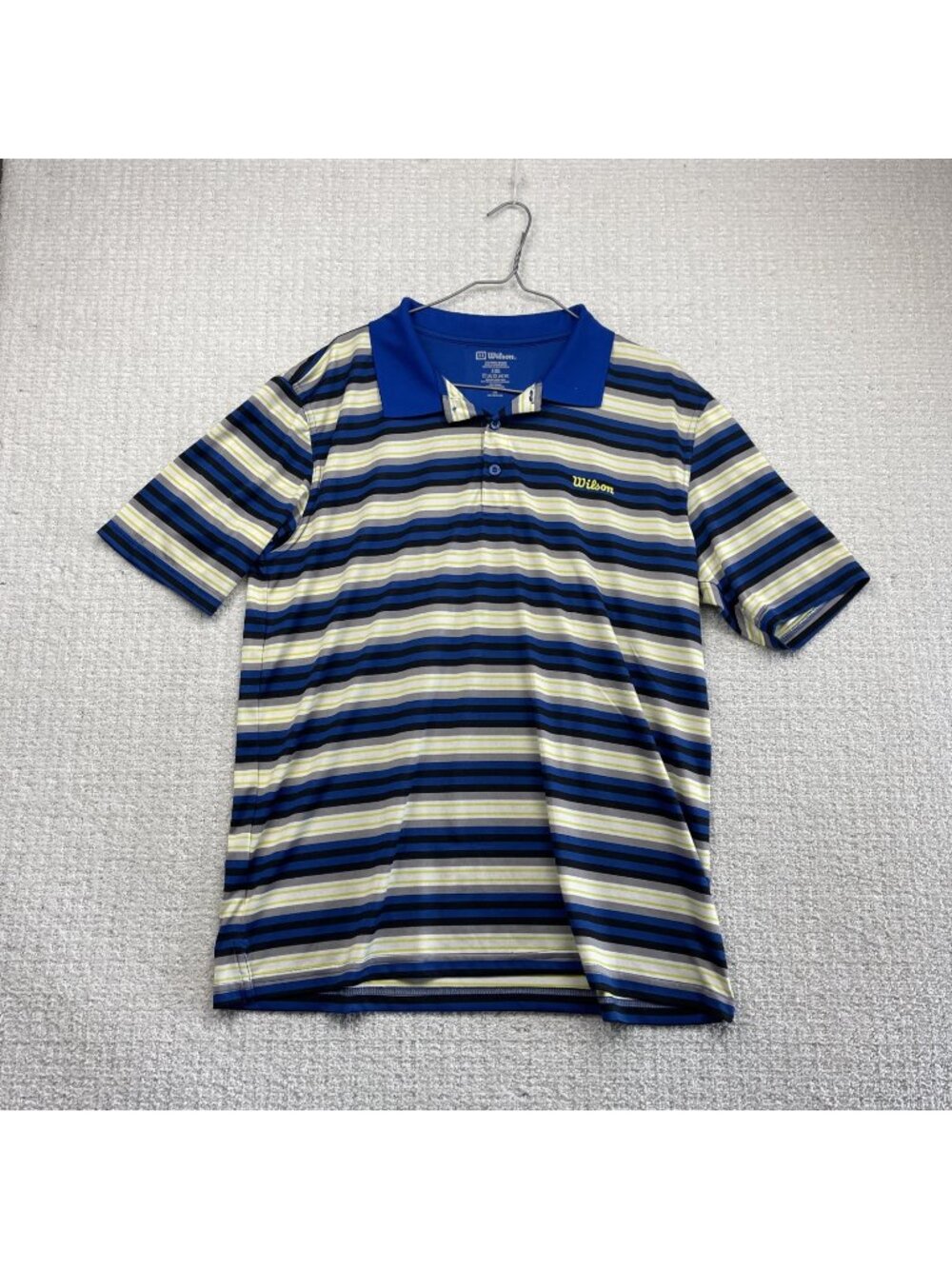 Wilson Performance Polo Shirt Blue Tennis / Golf Preppy Mens Large Activewear